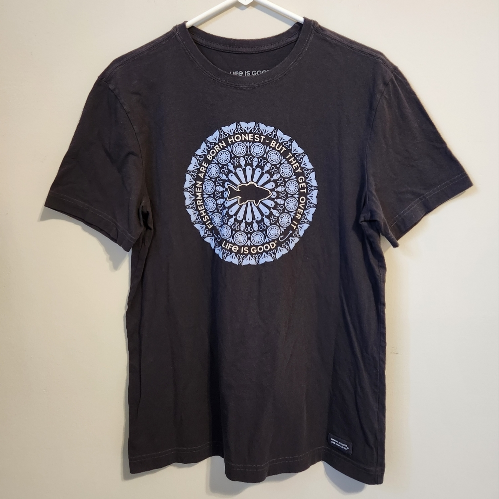 LIFE IS GOOD fisherman tshirt
